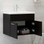 vidaXL Mueble con lavabo madera de ingeniería negro vidaXL Mueble con lavabo madera de ingeniería negro