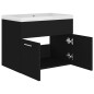 vidaXL Mueble con lavabo madera de ingeniería negro vidaXL Mueble con lavabo madera de ingeniería negro