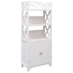 vidaXL Mueble de baño madera de paulownia blanco 46x24x116 cm