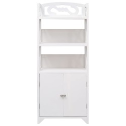 vidaXL Mueble de baño madera de paulownia blanco 46x24x116 cm