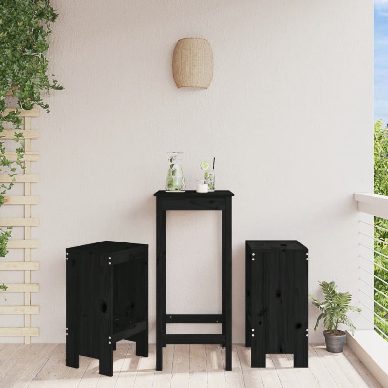 vidaXL Taburetes de cocina 2 uds madera maciza pino negro 40x36x75 cm vidaXL Taburetes de cocina 2 uds madera maciza pino negro 40x36x75 cm