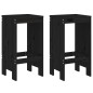 vidaXL Taburetes de cocina 2 uds madera maciza pino negro 40x36x75 cm vidaXL Taburetes de cocina 2 uds madera maciza pino negro 40x36x75 cm
