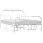 vidaXL Estructura cama metal con cabecero y estribo blanco 160x200 cm vidaXL Estructura cama metal con cabecero y estribo blanco 160x200 cm