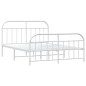 vidaXL Estructura cama metal con cabecero y estribo blanco 160x200 cm vidaXL Estructura cama metal con cabecero y estribo blanco 160x200 cm