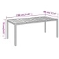 vidaXL Mesa de jardín superficie de madera ratán PE gris 190x90x75 cm