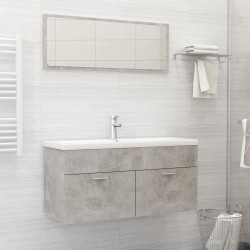 vidaXL Juego de muebles de baño madera ingeniería gris hormigón