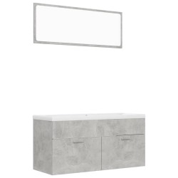 vidaXL Juego de muebles de baño madera ingeniería gris hormigón