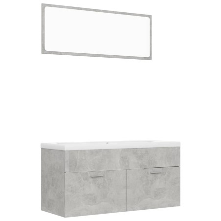 vidaXL Juego de muebles de baño madera ingeniería gris hormigón