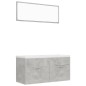 vidaXL Juego de muebles de baño madera ingeniería gris hormigón