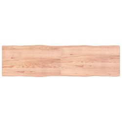 vidaXL Tablero mesa madera tratada borde natural marrón 220x60x(2-4)cm