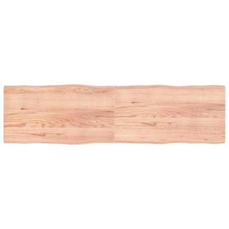 vidaXL Tablero mesa madera tratada borde natural marrón 220x60x(2-4)cm