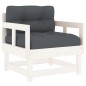vidaXL Sillones de jardín con cojines 2 uds madera maciza pino blanco vidaXL Sillones de jardín con cojines 2 uds madera maciza pino blanco