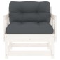 vidaXL Sillones de jardín con cojines 2 uds madera maciza pino blanco vidaXL Sillones de jardín con cojines 2 uds madera maciza pino blanco