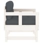 vidaXL Sillones de jardín con cojines 2 uds madera maciza pino blanco vidaXL Sillones de jardín con cojines 2 uds madera maciza pino blanco