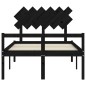 vidaXL Cama para personas mayores con cabecero madera maciza negro vidaXL Cama para personas mayores con cabecero madera maciza negro