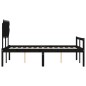 vidaXL Cama para personas mayores con cabecero madera maciza negro vidaXL Cama para personas mayores con cabecero madera maciza negro