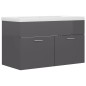 vidaXL Mueble con lavabo madera de ingeniería gris brillante vidaXL Mueble con lavabo madera de ingeniería gris brillante
