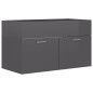 vidaXL Mueble con lavabo madera de ingeniería gris brillante vidaXL Mueble con lavabo madera de ingeniería gris brillante