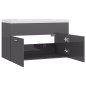 vidaXL Mueble con lavabo madera de ingeniería gris brillante vidaXL Mueble con lavabo madera de ingeniería gris brillante