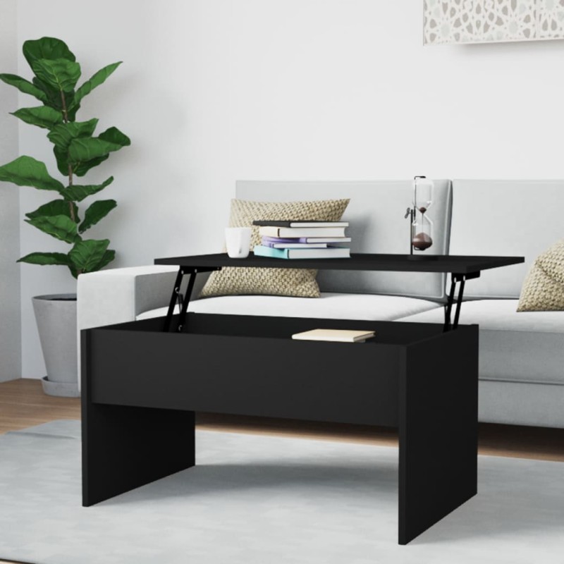 vidaXL Mesa de centro madera contrachapada negra 80x50,5x41,5 cm vidaXL Mesa de centro madera contrachapada negra 80x50,5x41,5 cm