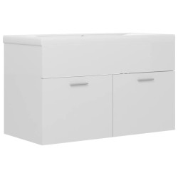 vidaXL Mueble con lavabo madera de ingeniería blanco brillante