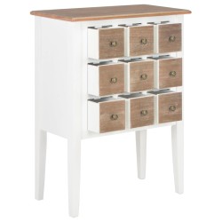 vidaXL Aparador de madera maciza blanco 54x30x80 cm