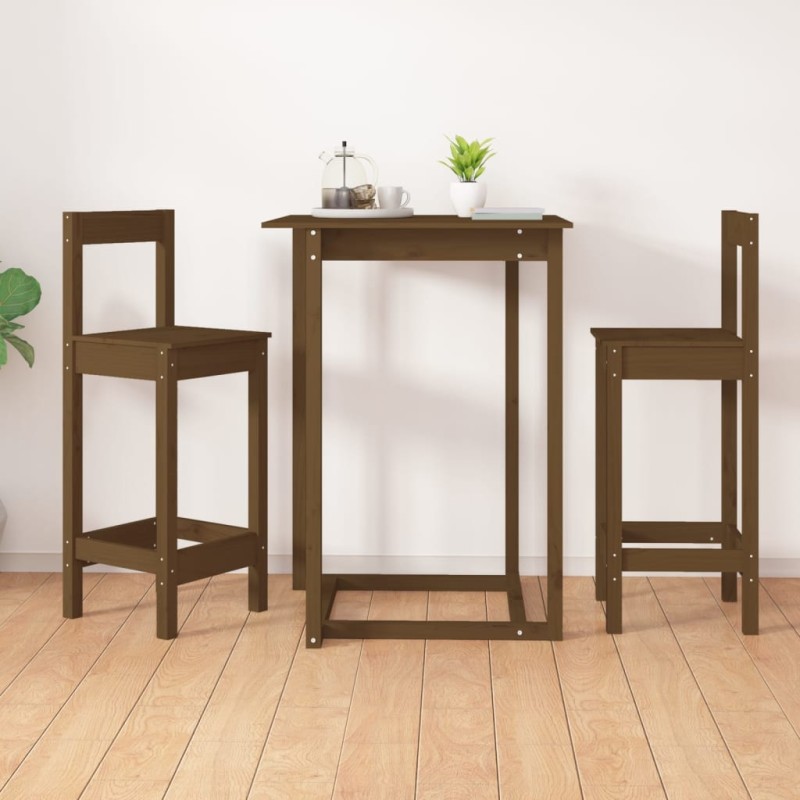 vidaXL Taburetes 2 uds madera maciza de pino marrón miel 40x41,5x112cm vidaXL Taburetes 2 uds madera maciza de pino marrón miel 40x41,5x112cm