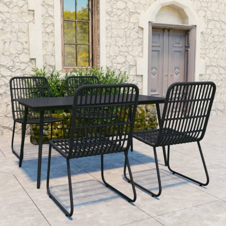 vidaXL Juego de comedor para jardín 5 piezas ratán sintético y vidrio