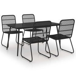 vidaXL Juego de comedor para jardín 5 piezas ratán sintético y vidrio