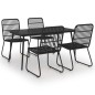 vidaXL Juego de comedor para jardín 5 piezas ratán sintético y vidrio vidaXL Juego de comedor para jardín 5 piezas ratán sintético y vidrio