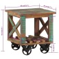 vidaXL Mesa auxiliar con ruedas madera maciza reciclada 40x40x42 cm vidaXL Mesa auxiliar con ruedas madera maciza reciclada 40x40x42 cm