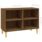 vidaXL Mueble de TV patas de madera maciza marrón roble 69,5x30x50 cm vidaXL Mueble de TV patas de madera maciza marrón roble 69,5x30x50 cm
