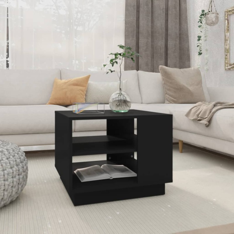 vidaXL Mesa de centro madera de ingeniería negra 55x55x43 cm vidaXL Mesa de centro madera de ingeniería negra 55x55x43 cm
