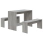 vidaXL Set de comedor 3 pzas madera de ingeniería gris Sonoma vidaXL Set de comedor 3 pzas madera de ingeniería gris Sonoma