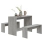 vidaXL Set de comedor 3 pzas madera de ingeniería gris Sonoma vidaXL Set de comedor 3 pzas madera de ingeniería gris Sonoma