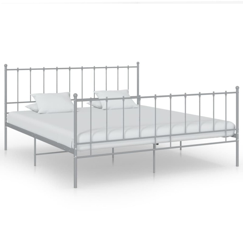 vidaXL Estructura de cama de metal gris 180x200 cm vidaXL Estructura de cama de metal gris 180x200 cm