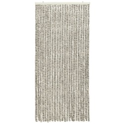 vidaXL Cortina mosquitera de chenilla gris claro y oscuro 90x220 cm 