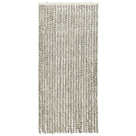vidaXL Cortina mosquitera de chenilla gris claro y oscuro 90x220 cm 