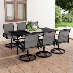 vidaXL Juego de comedor de jardín 7 piezas textilene y acero