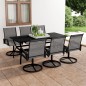 vidaXL Juego de comedor de jardín 7 piezas textilene y acero vidaXL Juego de comedor de jardín 7 piezas textilene y acero