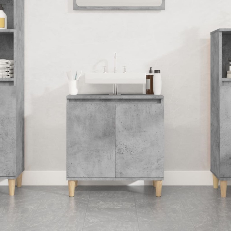 vidaXL Armario de lavabo madera contrachapada gris hormigón 58x33x60cm vidaXL Armario de lavabo madera contrachapada gris hormigón 58x33x60cm