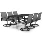 vidaXL Juego de comedor de jardín 7 piezas textilene y acero vidaXL Juego de comedor de jardín 7 piezas textilene y acero