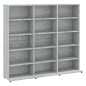 vidaXL Estantería para CDs madera contrachapada gris 102x23x89,5 cm vidaXL Estantería para CDs madera contrachapada gris 102x23x89,5 cm