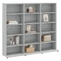 vidaXL Estantería para CDs madera contrachapada gris 102x23x89,5 cm vidaXL Estantería para CDs madera contrachapada gris 102x23x89,5 cm