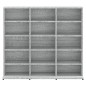 vidaXL Estantería para CDs madera contrachapada gris 102x23x89,5 cm vidaXL Estantería para CDs madera contrachapada gris 102x23x89,5 cm