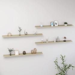 vidaXL Estantes de pared 4 unidades roble Sonoma 115x9x3 cm
