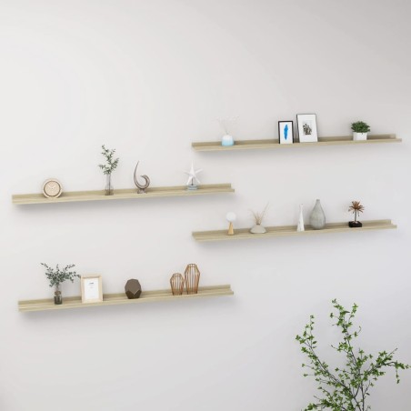 vidaXL Estantes de pared 4 unidades roble Sonoma 115x9x3 cm