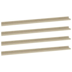 vidaXL Estantes de pared 4 unidades roble Sonoma 115x9x3 cm
