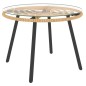 vidaXL Set muebles jardín 3 pzas y cojines gris oscuro ratán sintético