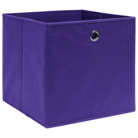 vidaXL Cajas de almacenaje 10 uds tela morado 32x32x32 cm